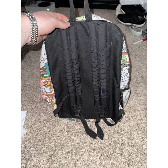 JanSport Cross Town Backpack DIY Color Me Custom Rainbow White‎ GREAT CONDITION - Picture 3 of 6